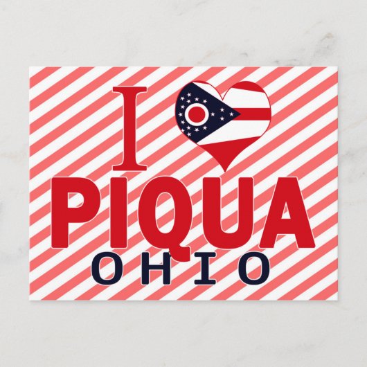 I Liebe Piqua, Ohio Postkarte (Vorderseite)