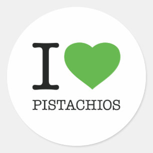I LIEBE PISTACHIOS RUNDER AUFKLEBER