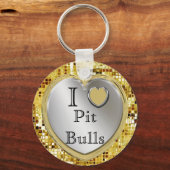 I Liebe Pit Bullen oder ? Herzkette Schlüsselanhänger (Vorderseite)