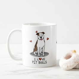I Liebe Pit Bulls (lt brindle white 3) Herz Niedli Kaffeetasse