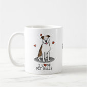 I Liebe Pit Bulls (lt brindle white 3) Herz Niedli Kaffeetasse (Links)