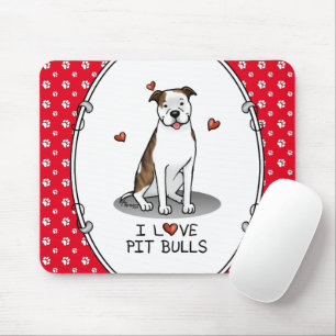 I Liebe Pit Bulls (lt brindle white 3) Herz Niedli Mousepad