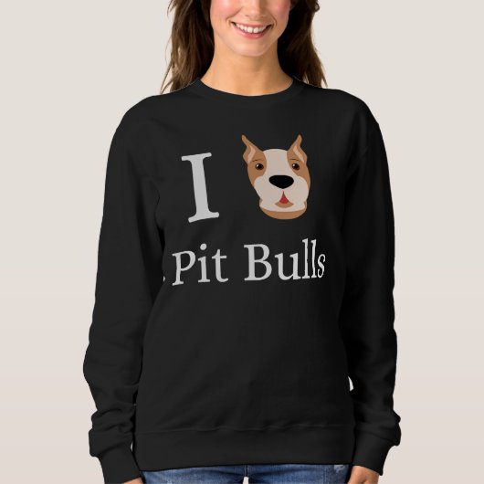 I Liebe Pit Bulls Pitbull Terrier Dog Eigentümer M Sweatshirt (Vorderseite)