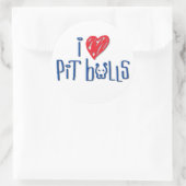I Liebe Pit Bulls Runder Aufkleber (Tasche)