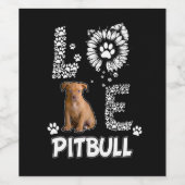 I Liebe Pitbulhunde Weinetikett (Einzelnes Label)