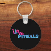 I Liebe Pitbullen in 3D Schlüsselanhänger (Vorderseite)