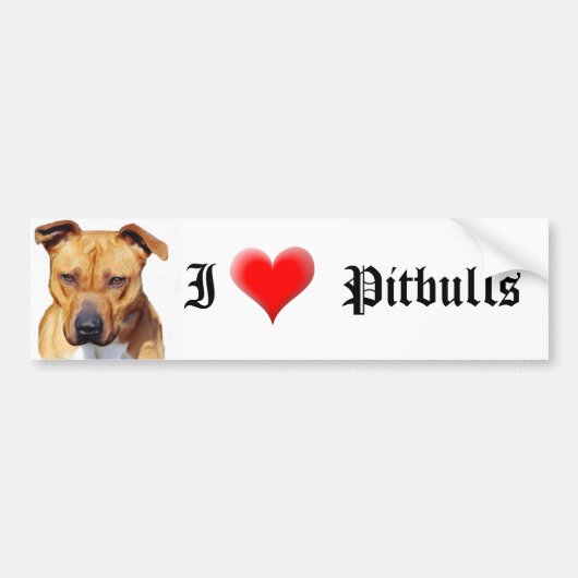 I Liebe Pitbulls Autoaufkleber (Vorne)