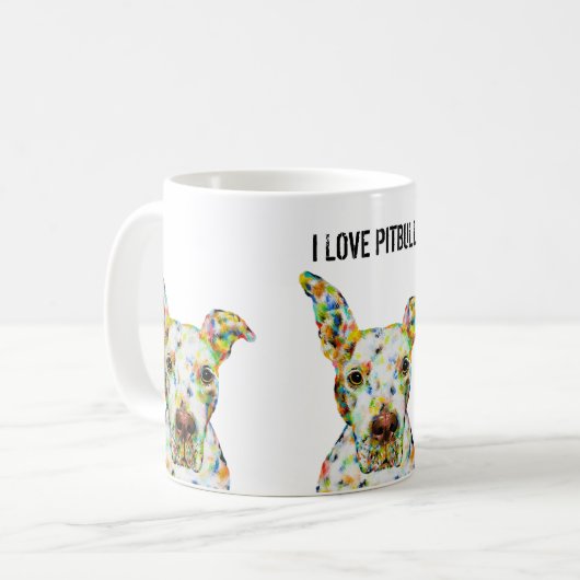 I Liebe Pitbuls Tasse (Vorderseite Links)