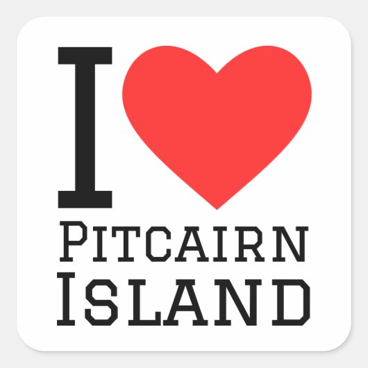 I Liebe Pitcairn Quadratischer Aufkleber (Vorderseite)