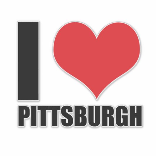 I Liebe Pittsburg Aufkleber (Vorderseite)