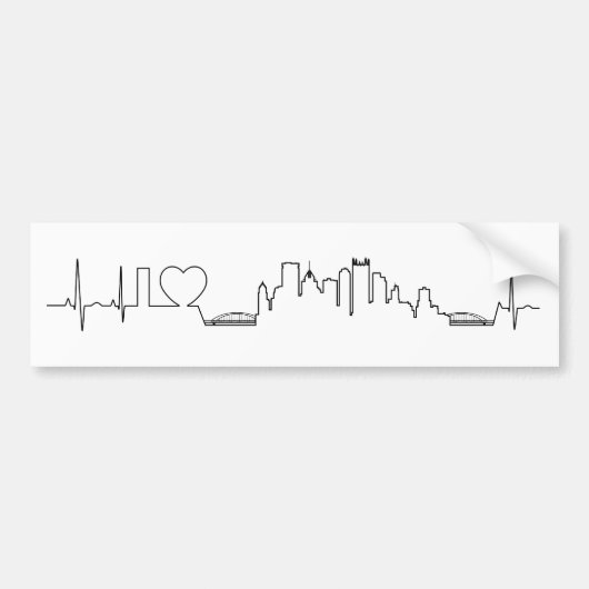 I Liebe Pittsburgh in einer außerordentlichen ecg Autoaufkleber (Vorne)