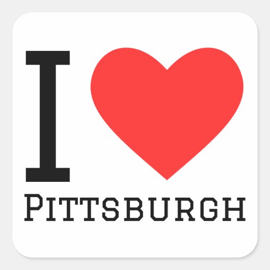 I Liebe Pittsburgh Quadratischer Aufkleber (Vorderseite)