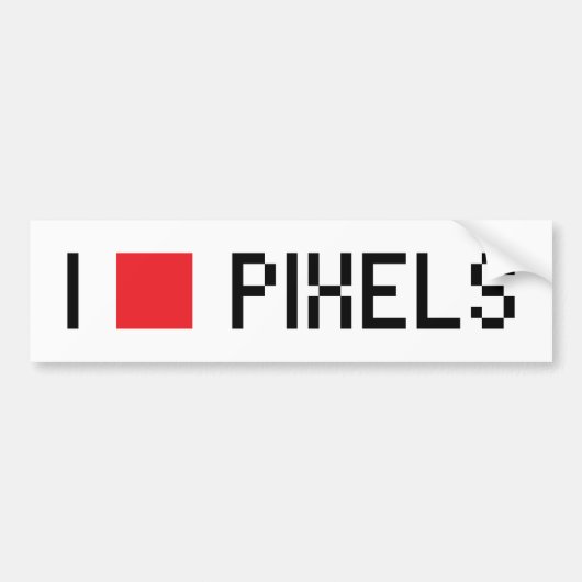 I LIEBE-PIXEL AUTOAUFKLEBER (Vorne)