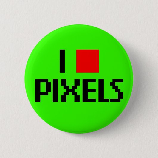 I Liebe Pixel dunkel Button (Vorderseite)