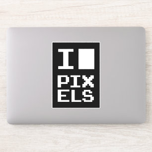 I Liebe Pixel, Geek Design, Pixelkunst Aufkleber