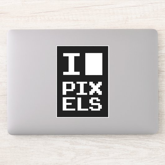 I Liebe Pixel, Geek Design, Pixelkunst Aufkleber (Computer)