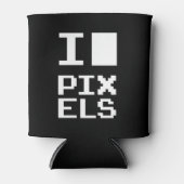 I Liebe Pixel, Geek Design, Pixelkunst Dosenkühler (Vorderseite)