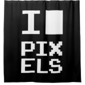 I Liebe Pixel, Geek Design, Pixelkunst Duschvorhang (Vorderseite)