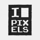 I Liebe Pixel, Geek Design, Pixelkunst Fleecedecke (Vorderseite)