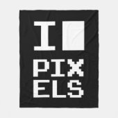 I Liebe Pixel, Geek Design, Pixelkunst Fleecedecke (Vorderseite)
