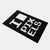 I Liebe Pixel, Geek Design, Pixelkunst Fußmatte (Schrägansicht)