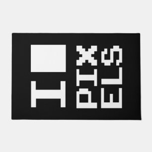I Liebe Pixel, Geek Design, Pixelkunst Fußmatte