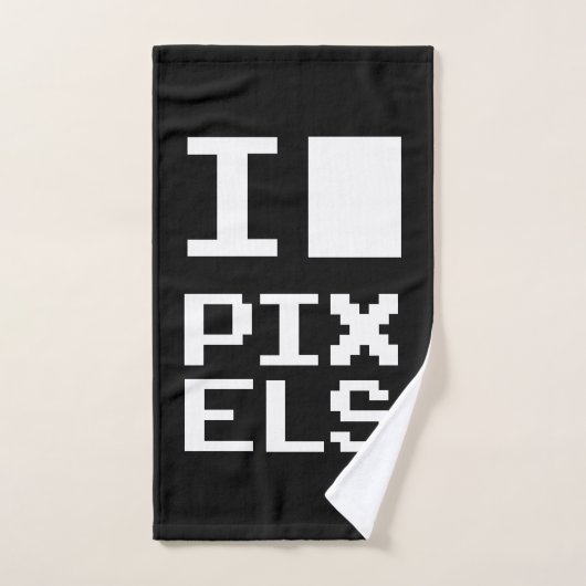 I Liebe Pixel, Geek Design, Pixelkunst Handtuch (Handtuch)