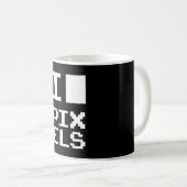 I Liebe Pixel, Geek Design, Pixelkunst Kaffeetasse (VorderseiteRechts)