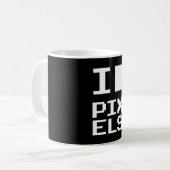 I Liebe Pixel, Geek Design, Pixelkunst Kaffeetasse (Vorderseite Links)