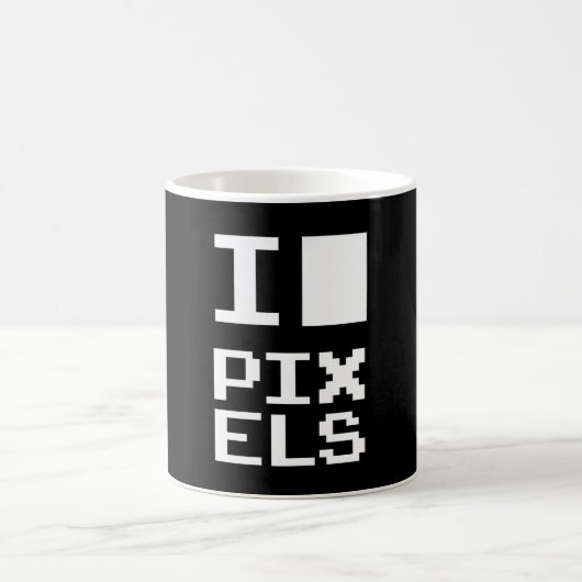 I Liebe Pixel, Geek Design, Pixelkunst Kaffeetasse (Mittel)