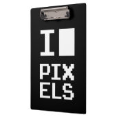 I Liebe Pixel, Geek Design, Pixelkunst Klemmbrett (Links)