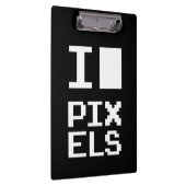 I Liebe Pixel, Geek Design, Pixelkunst Klemmbrett (Rechts)