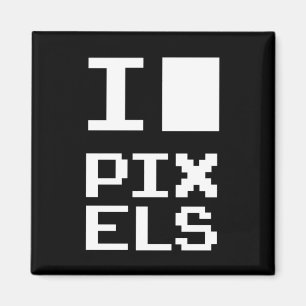I Liebe Pixel, Geek Design, Pixelkunst Magnet