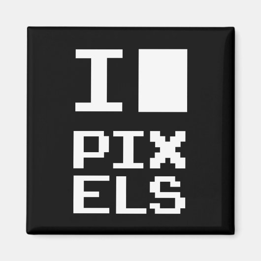 I Liebe Pixel, Geek Design, Pixelkunst Magnet (Vorne)