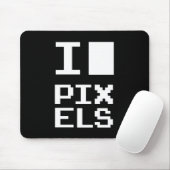 I Liebe Pixel, Geek Design, Pixelkunst Mousepad (Mit Mouse)