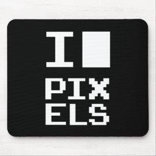 I Liebe Pixel, Geek Design, Pixelkunst Mousepad