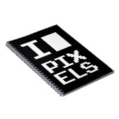 I Liebe Pixel, Geek Design, Pixelkunst Notizblock (Rechte Seite)