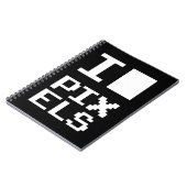 I Liebe Pixel, Geek Design, Pixelkunst Notizblock (Linke Seite)