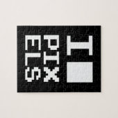 I Liebe Pixel, Geek Design, Pixelkunst Puzzle (Horizontal)
