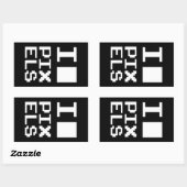 I Liebe Pixel, Geek Design, Pixelkunst Rechteckiger Aufkleber (Blatt)
