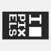 I Liebe Pixel, Geek Design, Pixelkunst Rechteckiger Aufkleber (Vorderseite)