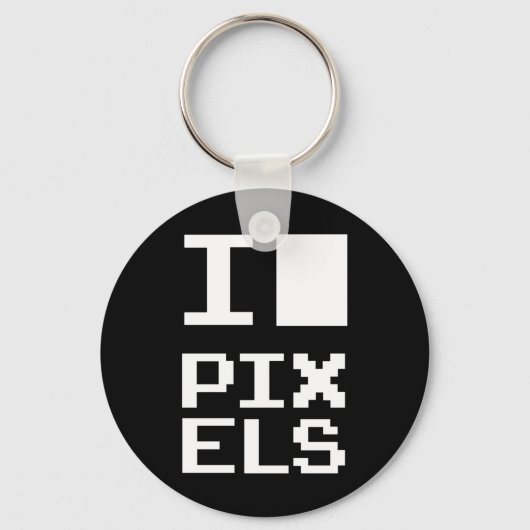 I Liebe Pixel, Geek Design, Pixelkunst Schlüsselanhänger (Vorderseite)