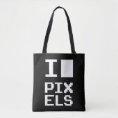 I Liebe Pixel, Geek Design, Pixelkunst Tasche (Vorderseite)