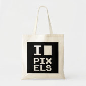 I Liebe Pixel, Geek Design, Pixelkunst Tragetasche (Vorne)
