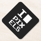 I Liebe Pixel, Geek Design, Pixelkunst Untersetzer (Vorderseite)