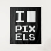 I Liebe Pixel, Geek Design, Pixelkunst Wandteppich (Vorderseite)