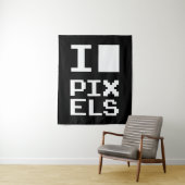 I Liebe Pixel, Geek Design, Pixelkunst Wandteppich (Beispiel)
