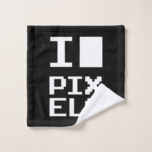 I Liebe Pixel, Geek Design, Pixelkunst Waschlappen (Waschlappen)
