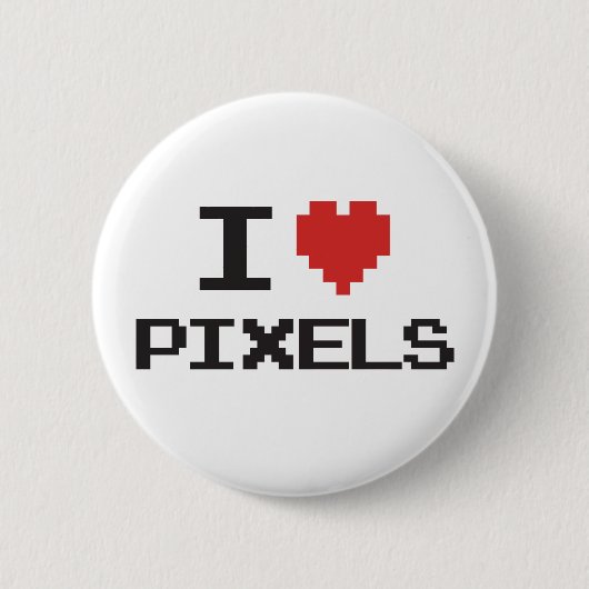 I Liebe Pixel pixeliger Herzrücklauf 8-Bit-Gamer Button (Vorderseite)