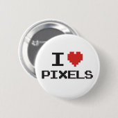 I Liebe Pixel pixeliger Herzrücklauf 8-Bit-Gamer Button (Vorne & Hinten)